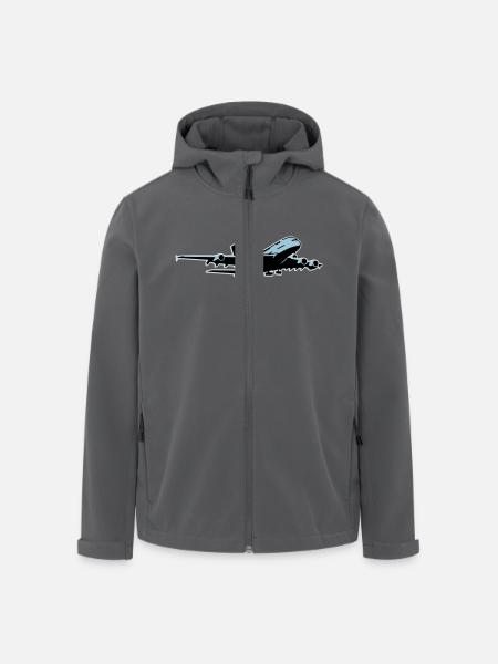 airplane Flugzeug A 380 (3 color) - Recycelte Männer Softshell-Jacke von Stanley/Stella - Anthrazit