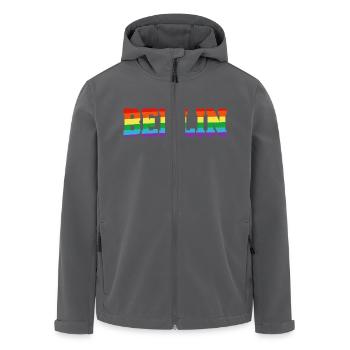 Berlin Regenbogenfahne - Recycelte Männer Softshell-Jacke von Stanley/Stella - Anthrazit - Vorne - AI Model Male 185 light (185cm)