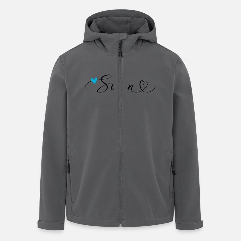 Simon Last name First name Calligraphy heart - Men’s Recycled Softshell Jacket by Stanley/Stella - anthracite