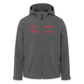 Give America Brain Again – Anti- Design - Recycelte Männer Softshell-Jacke von Stanley/Stella - Anthrazit - Vorne - AI Model Male 185 light (185cm)