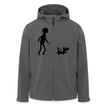 Gassi gehen Hund - Recycelte Männer Softshell-Jacke von Stanley/Stella - Anthrazit - Vorne - AI Model Male 185 light (185cm)