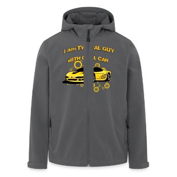 Ich bin Typischer Kerl mit kühlem Auto - Recycelte Männer Softshell-Jacke von Stanley/Stella - Anthrazit - Vorne - AI Model Male 185 light (185cm)
