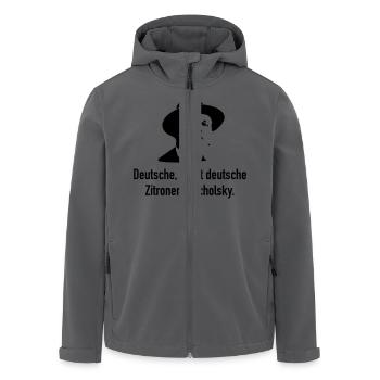 Tucholsky: Deutsche, kauft deutsche Zitronen! - Recycelte Männer Softshell-Jacke von Stanley/Stella - Anthrazit - Vorne - AI Model Male 185 light (185cm)