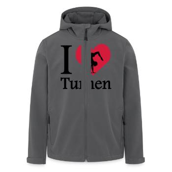 I love Turnen / I heart Turnen - Recycelte Männer Softshell-Jacke von Stanley/Stella - Anthrazit - Vorne - AI Model Male 185 light (185cm)
