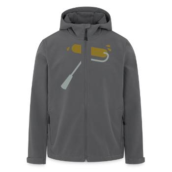 Farbrolle in Gold und Silber mit Spritzern - Recycelte Männer Softshell-Jacke von Stanley/Stella - Anthrazit - Vorne - AI Model Male 185 light (185cm)