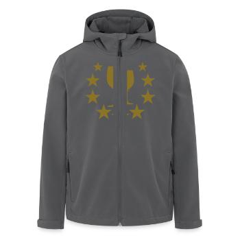 wein deluxe - Recycelte Männer Softshell-Jacke von Stanley/Stella - Anthrazit - Vorne - AI Model Male 185 light (185cm)