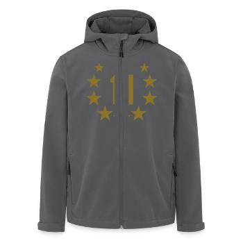 11 deluxe - Recycelte Männer Softshell-Jacke von Stanley/Stella - Anthrazit - Vorne - AI Model Male 185 light (185cm)