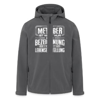 METZGER - Leben - Recycelte Männer Softshell-Jacke von Stanley/Stella - Anthrazit - Vorne - AI Model Male 185 light (185cm)