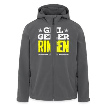 ringen - geil - Recycelte Männer Softshell-Jacke von Stanley/Stella - Anthrazit - Vorne - AI Model Male 185 light (185cm)