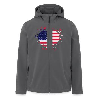 Herz uns Flagge Vereinigte Staaten amerikanische - Recycelte Männer Softshell-Jacke von Stanley/Stella - Anthrazit - Vorne - AI Model Male 185 light (185cm)
