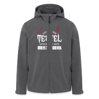 Teufel besser.PNG - Recycelte Männer Softshell-Jacke von Stanley/Stella - Anthrazit - Vorne - AI Model Male 185 light (185cm)