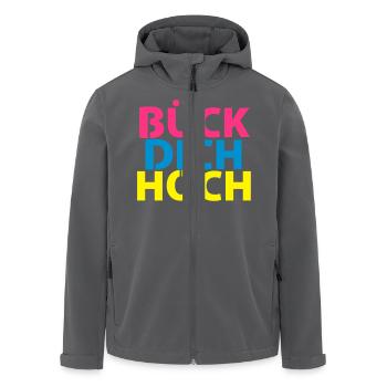 Bück dich hoch! - Recycelte Männer Softshell-Jacke von Stanley/Stella - Anthrazit - Vorne - AI Model Male 185 light (185cm)