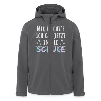 Einschulung Schulanfänger lustiger Spruch - Recycelte Männer Softshell-Jacke von Stanley/Stella - Anthrazit - Vorne - AI Model Male 185 light (185cm)