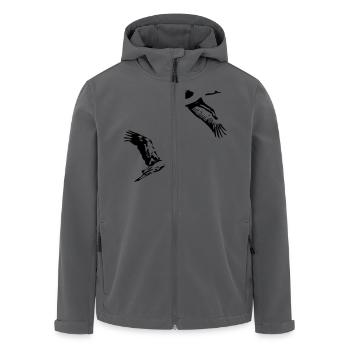 Kraniche - Recycelte Männer Softshell-Jacke von Stanley/Stella - Anthrazit - Vorne - AI Model Male 185 light (185cm)