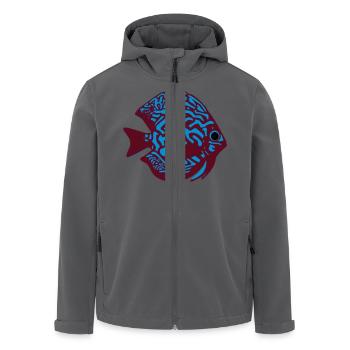 Diskusfisch vektor - Recycelte Männer Softshell-Jacke von Stanley/Stella - Anthrazit - Vorne - AI Model Male 185 light (185cm)