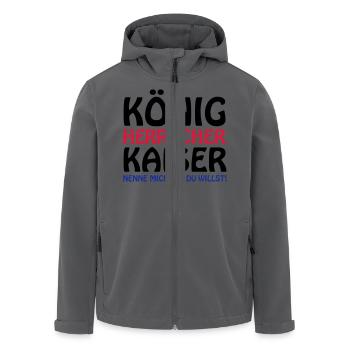 koenig_kaiser3 - Recycelte Männer Softshell-Jacke von Stanley/Stella - Anthrazit - Vorne - AI Model Male 185 light (185cm)