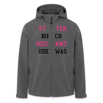 Sozialamt oder Was - Recycelte Männer Softshell-Jacke von Stanley/Stella - Anthrazit - Vorne - AI Model Male 185 light (185cm)