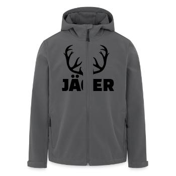 Jäger - Recycelte Männer Softshell-Jacke von Stanley/Stella - Anthrazit - Vorne - AI Model Male 185 light (185cm)
