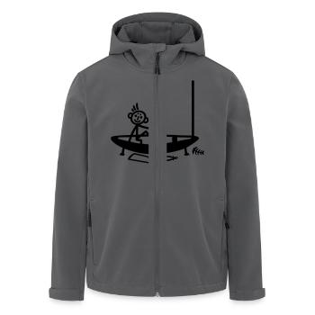 Boot bauen - Strichmännchen - Recycelte Männer Softshell-Jacke von Stanley/Stella - Anthrazit - Vorne - AI Model Male 185 light (185cm)