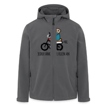 Motorradfahrer Anfänger - Recycelte Männer Softshell-Jacke von Stanley/Stella - Anthrazit - Vorne - AI Model Male 185 light (185cm)