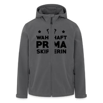 Skipper / Skipperin / Segeln / Windsurfen / Boot - Recycelte Männer Softshell-Jacke von Stanley/Stella - Anthrazit - Vorne - AI Model Male 185 light (185cm)