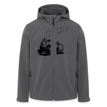 dampflok eisenbahn lokomotive romantik - Recycelte Männer Softshell-Jacke von Stanley/Stella - Anthrazit - Vorne - AI Model Male 185 light (185cm)