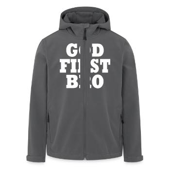 God first bro - Recycelte Männer Softshell-Jacke von Stanley/Stella - Anthrazit - Vorne - AI Model Male 185 light (185cm)