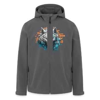 Geist des Nordens - Graffiti-Stil - Recycelte Männer Softshell-Jacke von Stanley/Stella - Anthrazit - Vorne - AI Model Male 185 light (185cm)