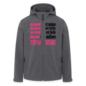 Ma SECRETAIRE est belle - Veste softshell homme en polyester recyclé Stanley/Stella - charbon - Devant - AI Model Male 185 light (185cm)