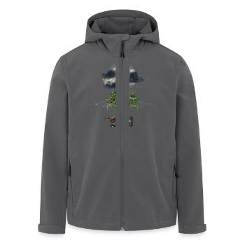 Erdnuss Erdnüsse Kutsche Vollmond Reise Abenteuer - Recycelte Männer Softshell-Jacke von Stanley/Stella - Anthrazit - Vorne - AI Model Male 185 light (185cm)