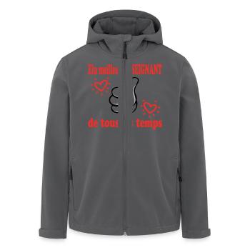 ZUM BESTEN LEHRER ALLER ZEITEN GEWÄHLT - Recycelte Männer Softshell-Jacke von Stanley/Stella - Anthrazit - Vorne - AI Model Male 185 light (185cm)