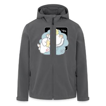 Hund koreanisch - japanischer Stil 03B - Recycelte Männer Softshell-Jacke von Stanley/Stella - Anthrazit - Vorne - AI Model Male 185 light (185cm)