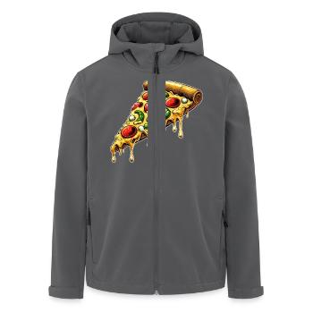 Pizza Cartoon Schmelzender Käse Lustiges Design - Recycelte Männer Softshell-Jacke von Stanley/Stella - Anthrazit - Vorne - AI Model Male 185 light (185cm)
