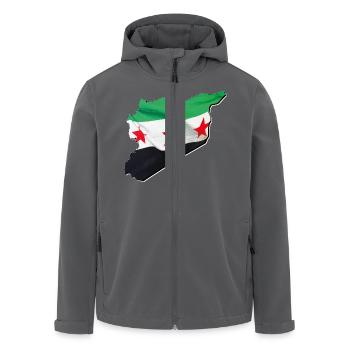 Syrien Flagge in der Syrien Landkarte 2 - Recycelte Männer Softshell-Jacke von Stanley/Stella - Anthrazit - Vorne - AI Model Male 185 light (185cm)