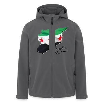 Syrien Flagge in der Syrien Landkarte SY - Recycelte Männer Softshell-Jacke von Stanley/Stella - Anthrazit - Vorne - AI Model Male 185 light (185cm)