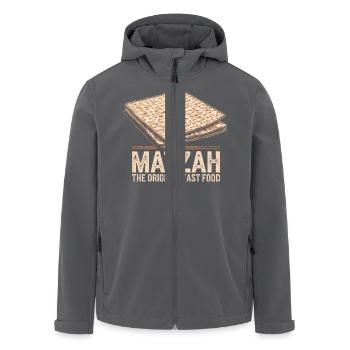 Matzah – Tradition trifft Humor - Recycelte Männer Softshell-Jacke von Stanley/Stella - Anthrazit - Vorne - AI Model Male 185 light (185cm)