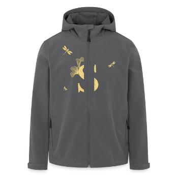 Buchstabe s Goldene Glitzer Libelle - Geschenkidee - Recycelte Männer Softshell-Jacke von Stanley/Stella - Anthrazit - Vorne - AI Model Male 185 light (185cm)