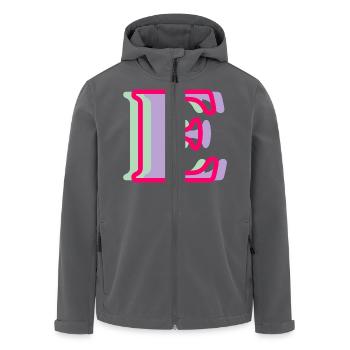 Mehrfarbiger Buchstabe e – originelle Geschenkidee - Recycelte Männer Softshell-Jacke von Stanley/Stella - Anthrazit - Vorne - AI Model Male 185 light (185cm)