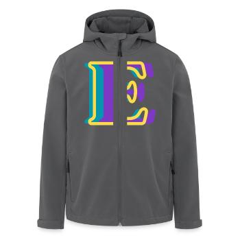 Mehrfarbiger Buchstabe e – originelle Geschenkidee - Recycelte Männer Softshell-Jacke von Stanley/Stella - Anthrazit - Vorne - AI Model Male 185 light (185cm)