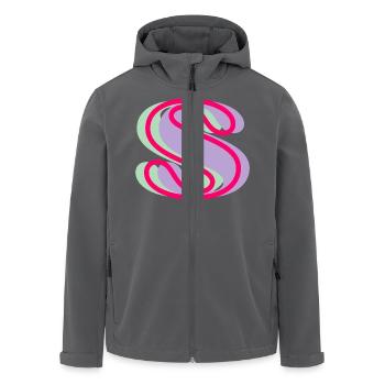 Mehrfarbiger Buchstabe s - Recycelte Männer Softshell-Jacke von Stanley/Stella - Anthrazit - Vorne - AI Model Male 185 light (185cm)