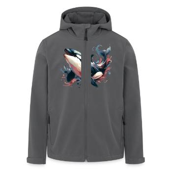Orca Schwertwal - Recycelte Männer Softshell-Jacke von Stanley/Stella - Anthrazit - Vorne - AI Model Male 185 light (185cm)