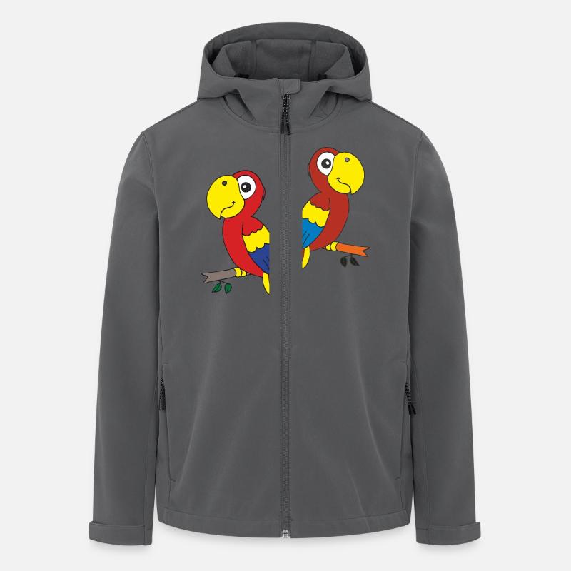 Amis perroquets - Veste softshell homme en polyester recyclé Stanley/Stella - charbon