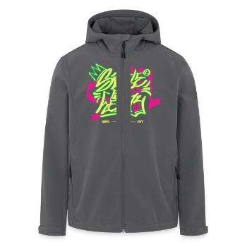 Streetwear Urban Graffiti - Recycelte Männer Softshell-Jacke von Stanley/Stella - Anthrazit - Vorne - AI Model Male 185 light (185cm)