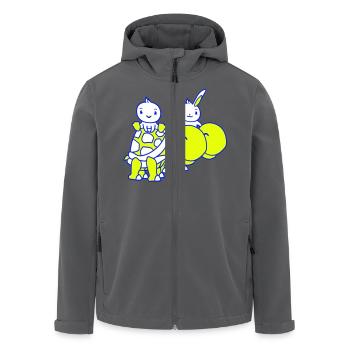 2 Hase Vogel große riesige Schildkröte winken Team - Recycelte Männer Softshell-Jacke von Stanley/Stella - Anthrazit - Vorne - AI Model Male 185 light (185cm)