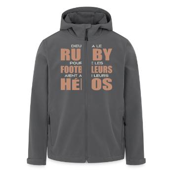 Rugby, Rugby Sport, Rugby Humor, Rugby - Recycelte Männer Softshell-Jacke von Stanley/Stella - Anthrazit - Vorne - AI Model Male 185 light (185cm)