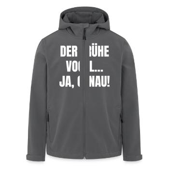 Der frühe Vogel... Ja, genau! - Recycelte Männer Softshell-Jacke von Stanley/Stella - Anthrazit - Vorne - AI Model Male 185 light (185cm)