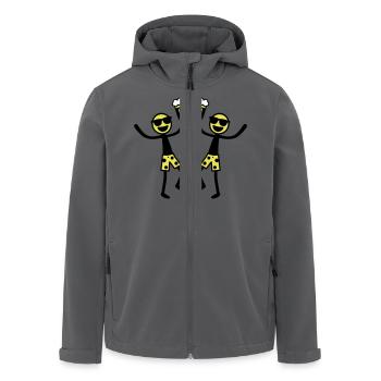Strichmännchen Bier Party Urlaub - Recycelte Männer Softshell-Jacke von Stanley/Stella - Anthrazit - Vorne - AI Model Male 185 light (185cm)