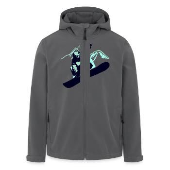 Snowboarder Mountain - Recycelte Männer Softshell-Jacke von Stanley/Stella - Anthrazit - Vorne - AI Model Male 185 light (185cm)