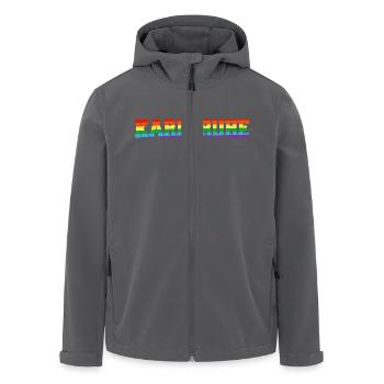 Karlsruhe Regenbogenfahne - Recycelte Männer Softshell-Jacke von Stanley/Stella - Anthrazit - Vorne - AI Model Male 185 light (185cm)