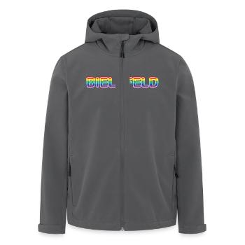 Bielefeld LGBT CSD - Recycelte Männer Softshell-Jacke von Stanley/Stella - Anthrazit - Vorne - AI Model Male 185 light (185cm)